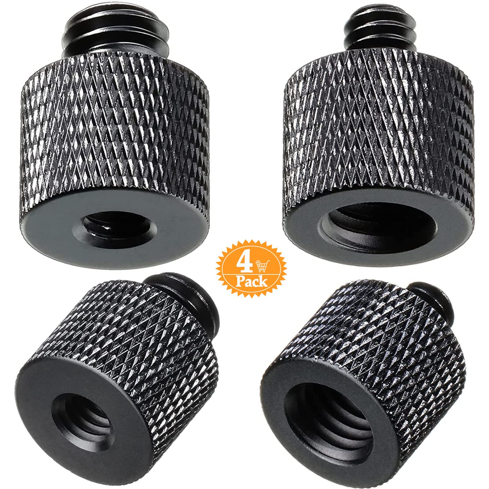 Devenirriche 4 Pcs Camera Screw Adapter Thread, 1/4" Male to 3/8" Female and 3/8" Male to 1/4" Adapter Set Tripod Mic Screw Adapters for Camera Monitor, Tripod, Monopod, Ballhead