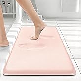 Smiry Memory Foam Bath Mat 24x16, Extra Soft and Absorbent Bathroom Mats, Non Slip Washable Carpet for Floor, Shower and Tub, Pink