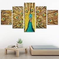 SIGNWIN 5 Panel Canvas Wall Art Modern Art Birds Bohemian Expressive Multicolor Photography Single for Home Decorations Ready to Hang - 60