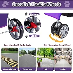 Azaeahom Pet Stroller 4 Wheels Dog Cat Stroller for