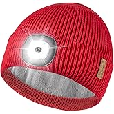Etsfmoa Unisex Hat with Light,Fleece Lined Beanie Warm Knit Hat,Gifts for Men Women,Rechargeable LED Cap