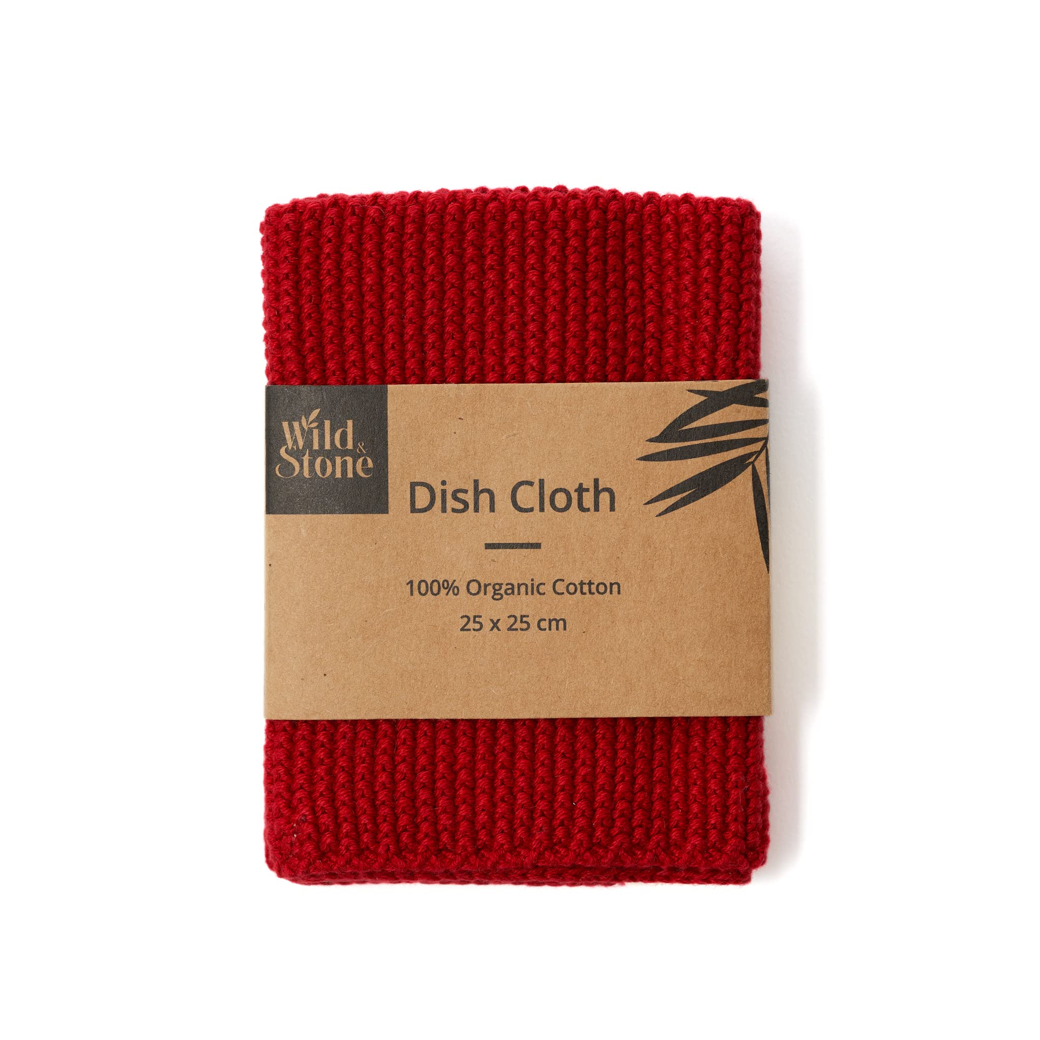 Wild & Stone | Organic Cotton Dish Cloth | Eco-Friendly Kitchen Cloth | Biodegradable & Compostable Cleaning Cloth (Berry)