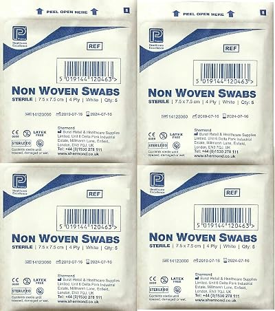 Premier 1860A 4 Ply Sterile Absorbent Non Woven Swab 7.5cm x7.5cm Pack 40