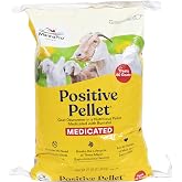 Manna Pro Positive Pellet Goat Dewormer Medicated Feed, 25 lb | Medicated Goat Dewormer Pellets, Easy-to-Feed Formula, Designed for Goat Parasite Control, 25 lb Bag