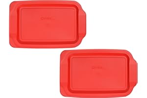 Pyrex 233-PC 3qt Red Food Storage Replacement Lids - 2 Pack (Only Fits The Pyrex 233 Glass Dish NOT Pyrex C-233 Dish)