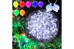 AIKEI 100pcs LED Balloon Lights,Mini Balls Lights,Long Standby Time Lights Party Lights,Waterproof Led Light for Paper Lantern Halloween Christmas Birthday Party Decoration (with Hook, Cool White)