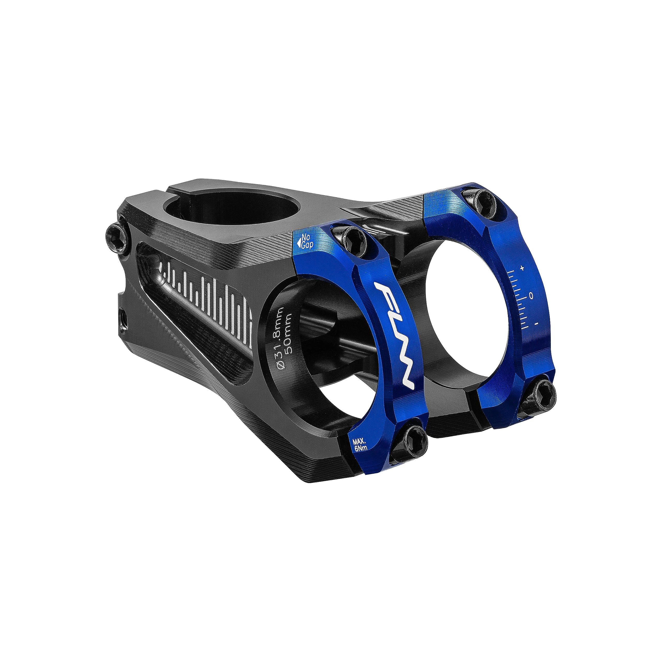 Funn Equalizer Bike Stem with Zero Rise- Length 50mm stem with 31.8mm Bar Clamp, 0 Degree Alloy Bike Stem for Mountain Bike and BMX Bike (Blue)