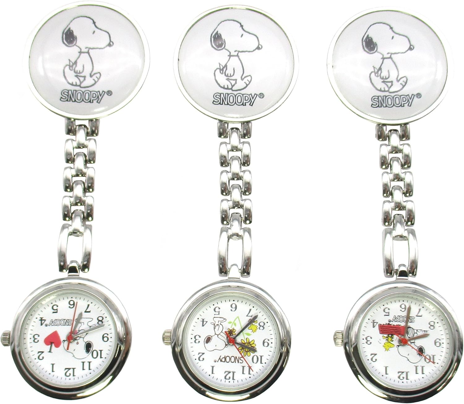 Amazon Co Jp ナースウォッチ スヌーピー クリップ タイプ 逆さ文字盤 看護師 時計 フラワー ドラッグストア
