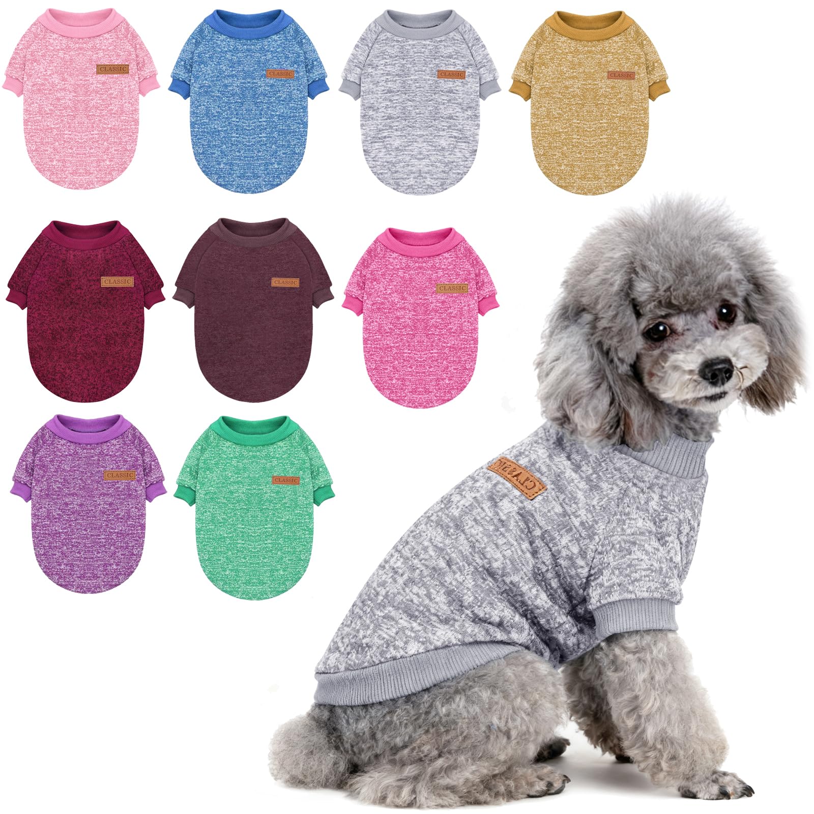 Idepet Pet Dog Classic Sweater, Fleece Coat for Small,Medium,Large Dog,Warm Pet Dog Cat Clothes,Soft Puppy Customes 2 Color (XL, Grey)