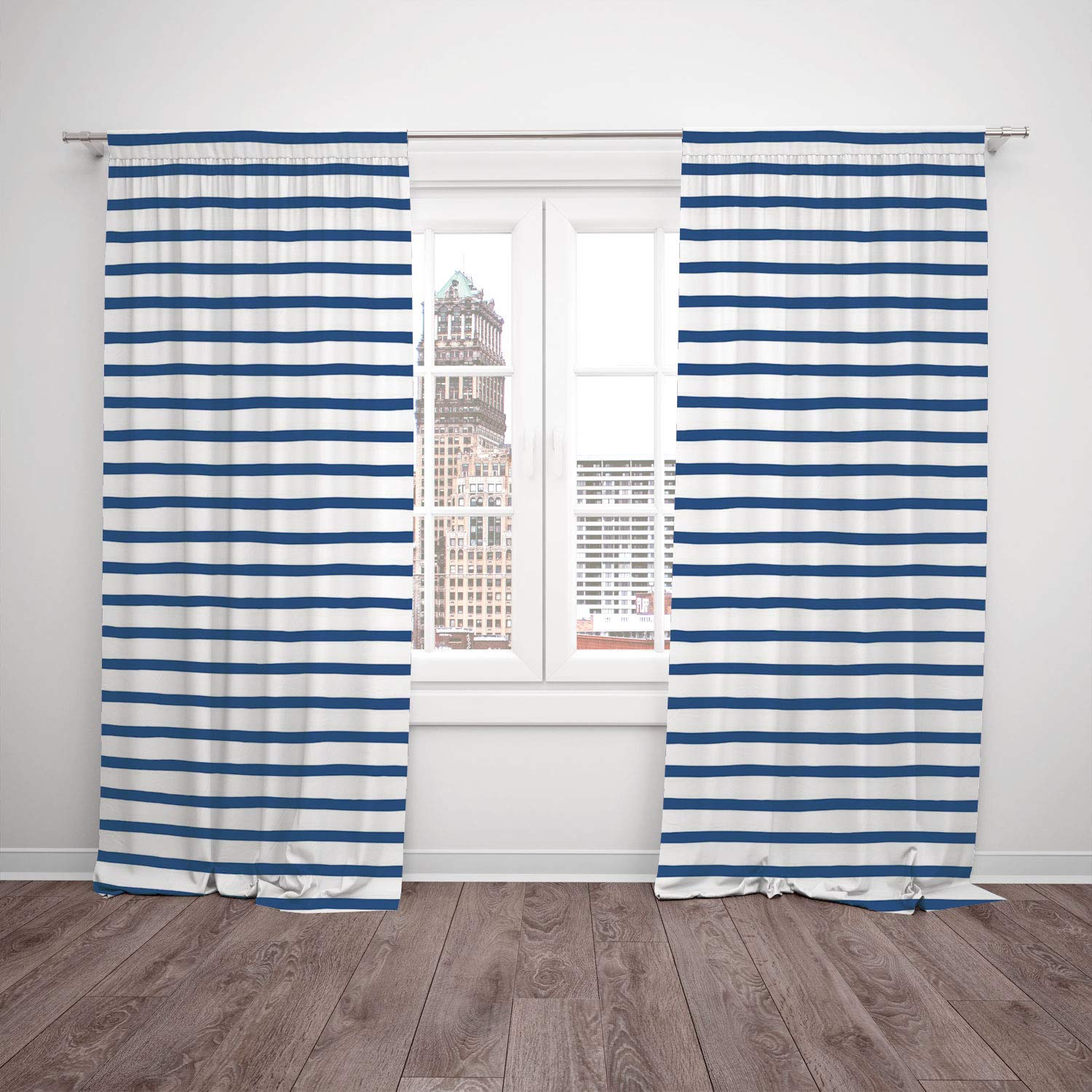 Thermal Insulated Blackout Window Curtain Harbour Stripe