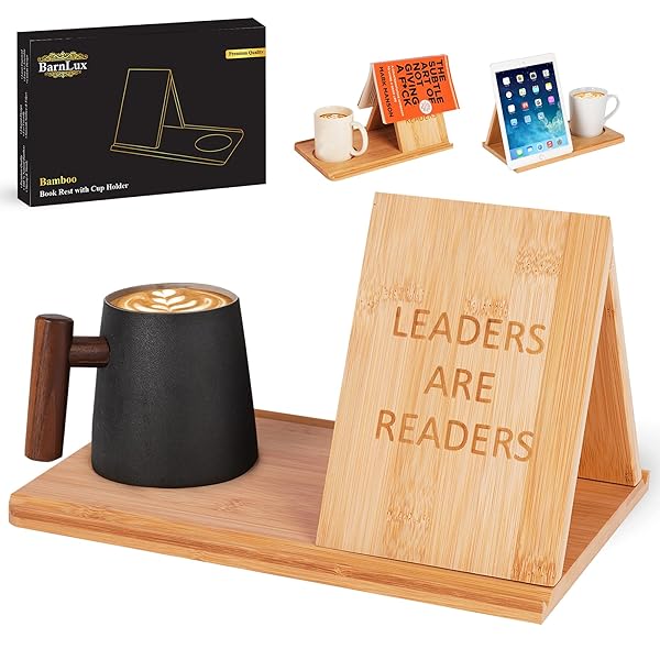 BARNLUX WOODEN BOOK HOLDER STAND FOR BEDROOM TABLE...