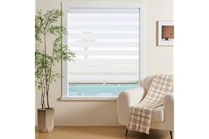 JIANGPIN TEXTILE Cordless Zebra Blinds Window Blind Zebra Shade Blinds for Windows Roller Sheer Shades Privacy Light Filtering Shades for Home Kitchen Bathroom (Width 35'' X Height 72'' White)
