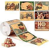250pcs Christmas Gift Tags Self-Adhesive - 2"x3" Festive Paper Gift Name Tags for Presents and Bags, Holiday Gift Tags