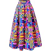 SHENBOLEN Women African Traditional Costume Ankara Print Skirt Dashiki Long Skirts