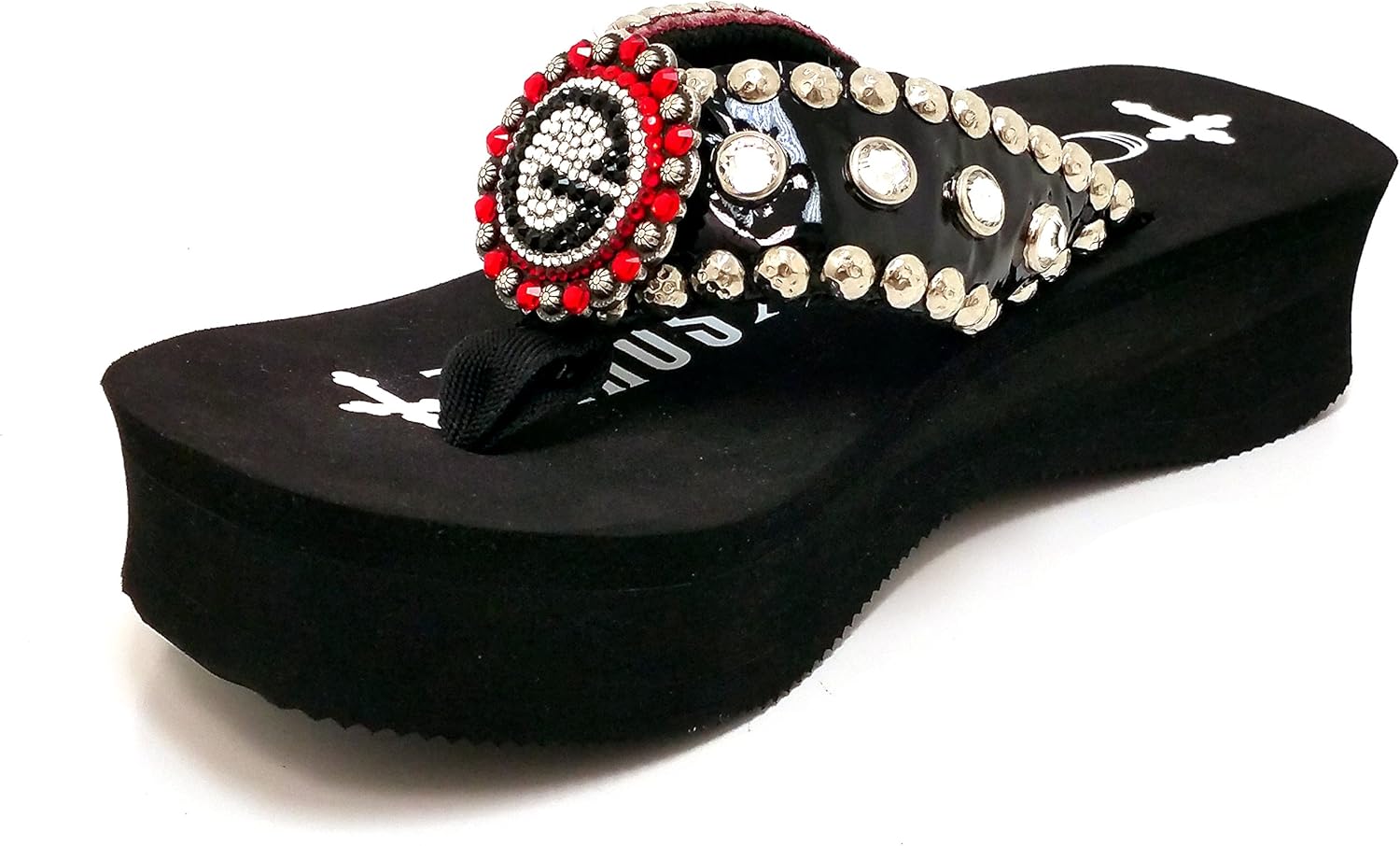 Amazon.com | Gypsy Soule Georgia Bulldogs Swarovski Wedge Flip Flop Sandals (10) | Sandals