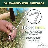 Green Haven 50 Pack 9in Galvanized Steel Tent Pegs Heavy Duty Ground Stakes view 2