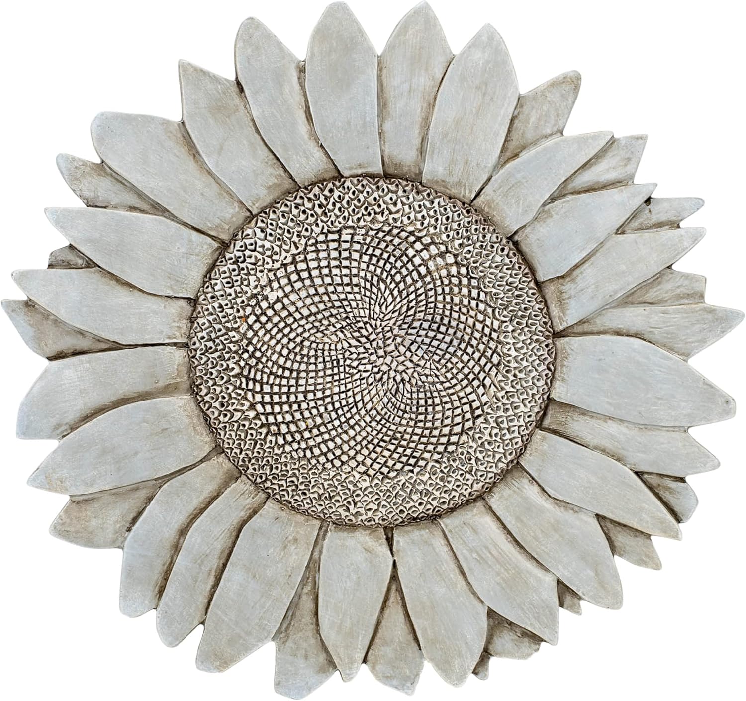Hardscaping Materials - NAT & Jules Sunflower Shaped Dimensional Indoor Outdoor 12 inch Cast Resin Decorative Garden Stepping Stone, Patio, Walkway Sculpture Yard Art, Stone Grey