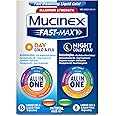 Mucinex Fast-Max Day Cold and Flu & Night Cold and Flu Medicine for Adults, Day/Night Combo Pack for Fever, Sore Throat Relief, Decongestant, Cough & Cold Medicines, 24 Fast-Dissolving Liquid Gels