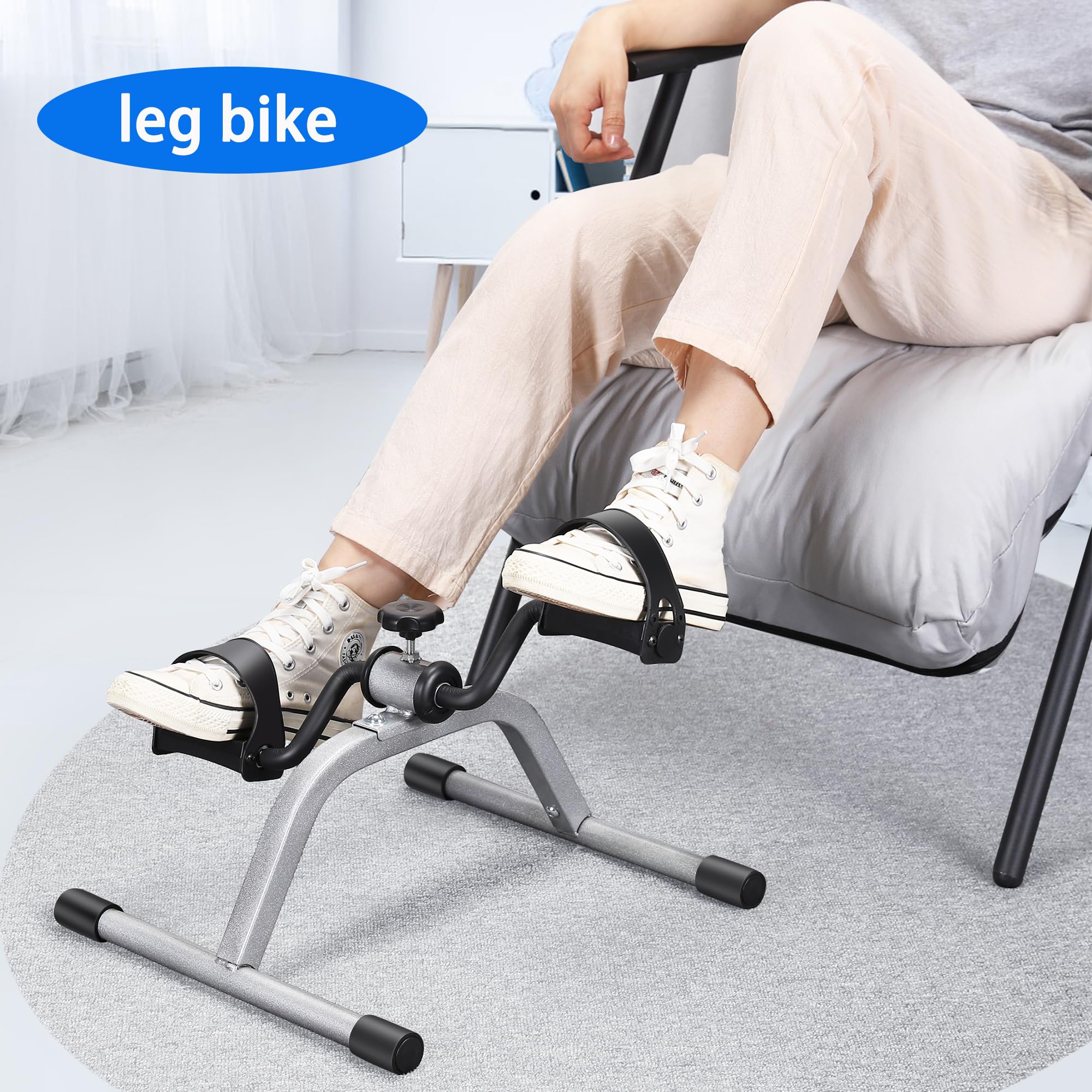 RYGEO Pedal Exercise mini Exercise Bike for Leg and Arm Recovery Exercise Lightweight and Portable Floor Bike