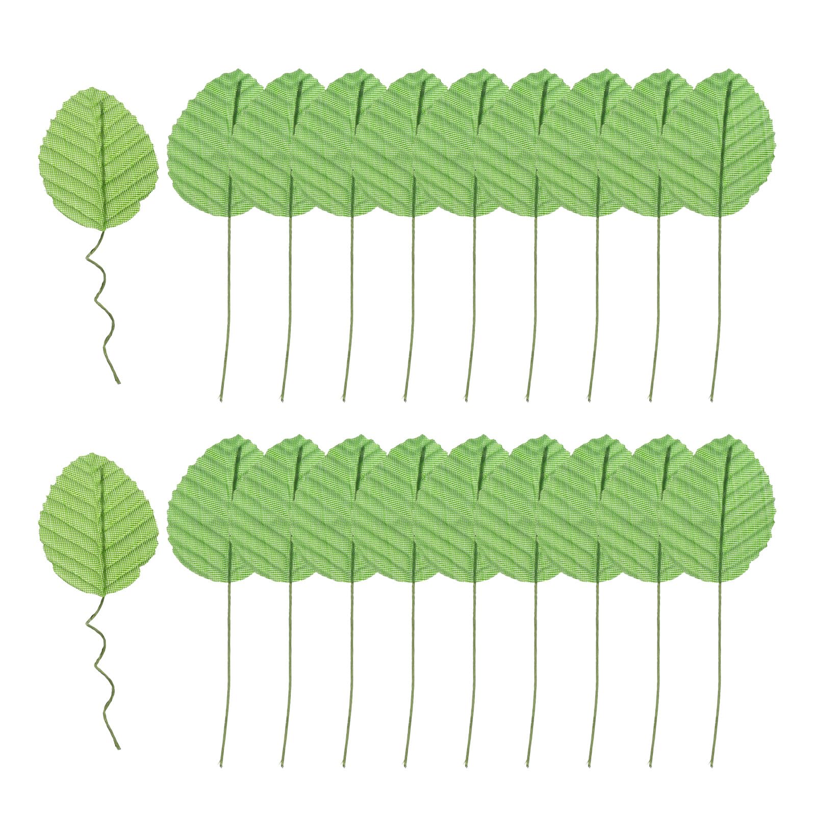PATIKIL Green Artificial Leaves with Stems, 50 Pack Fake Leaves Silk Faux Leaf for DIY Home Wedding Decoration Bouquets Wreaths Party Decor