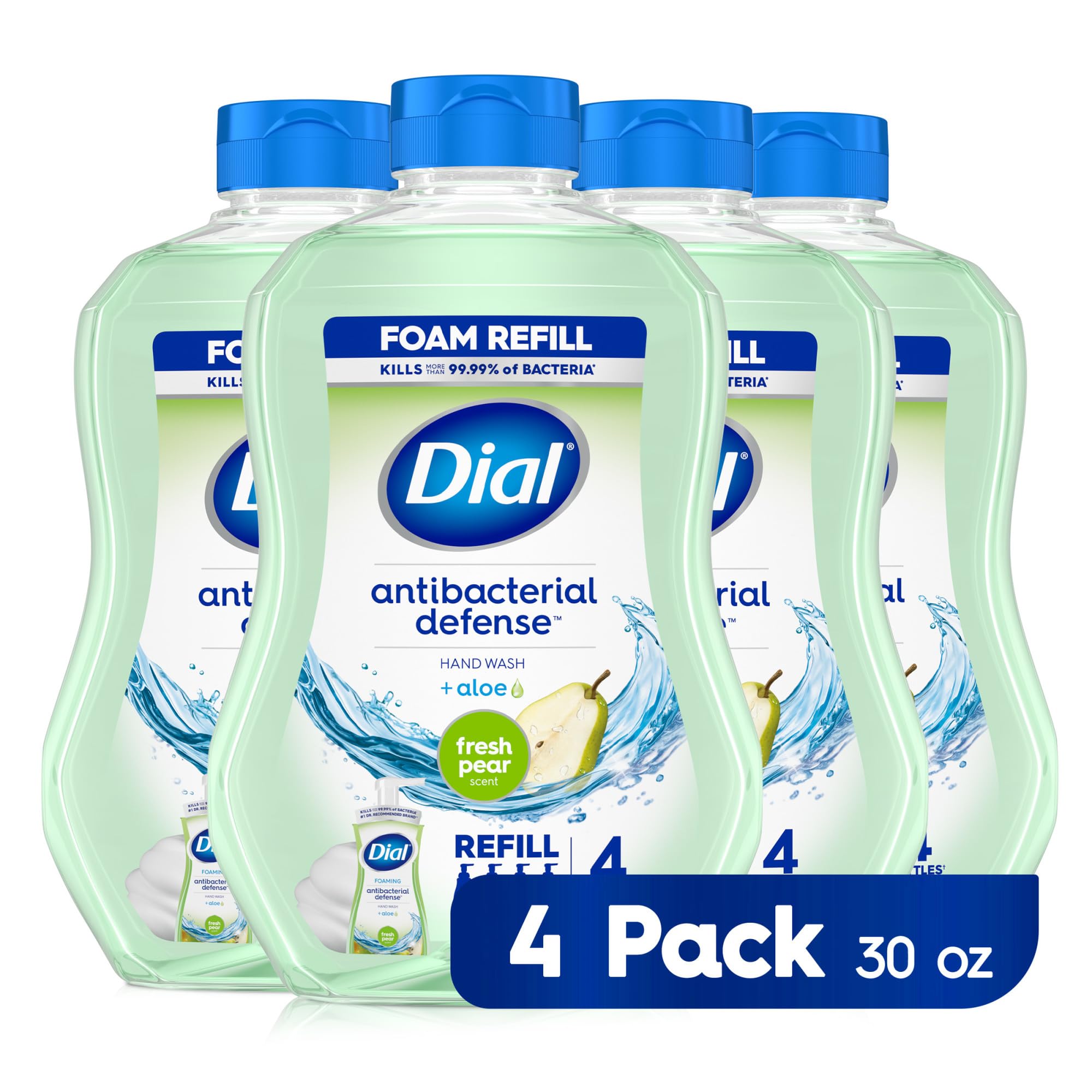 Dial Antibacterial Foaming Hand Soap Refill, Fresh Pear, 30 fl oz (Pack ...