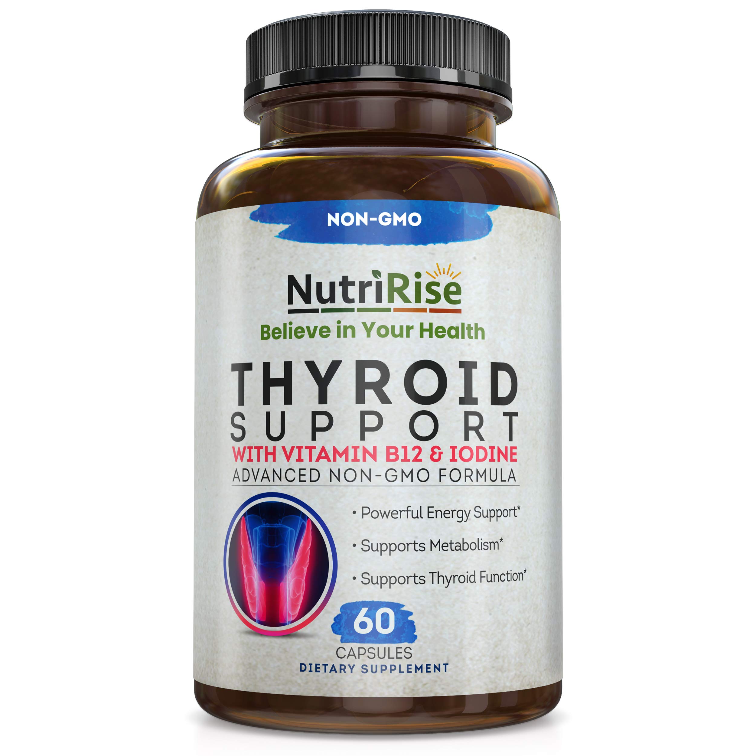 Thyroid Support Natural Weight Loss Supplement - 14 Powerful Ingredients: Vitamin B12 Kelp Magnesium Oxide Zinc Selenium Ashwagandha Fat Burner Anxiety Stress Relief Sleep Aid Energy Support