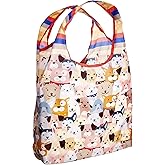 O-WITZ Reusable Grocery Bags | Vibrant Tote Bag For Groceries, Gym, Office, Beach Gear, Toys & More | Washable Design With Large Handles For Maximum Convenience | Folds Into A Small Pouch, Dog