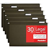Pendaflex Reinforced Hanging Folders, Legal Size, Standard Green, 1/5 Cut, 25/BX (4153 1/5)