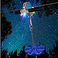 100FT Zip Lines for Kids and Adults Outdoor, ZEROMX Zipline Kits for Backyard Up to 330 LBS with UFO Light Up Zipline Trolley and Thickened Zipline seat,for Kids Outdoor Toys