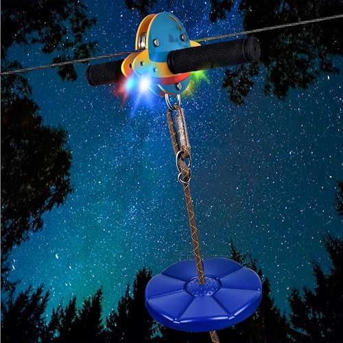 Buy EDOSTORY 120 Feet Zip Line Kit For Kids And Adult Up To 330lb With Stainless Steel Ziplines Spring Brake And Safety Harness Red