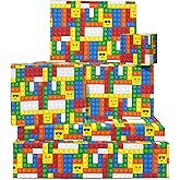 CENTRAL 23 Colorful Wrapping Paper - Lego - 6 Sheets of Gift Wrap - Birthday Wrapping Paper for Kids - Building Blocks With F