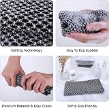 Sibba Exfoliating Washcloth 100cm Black Nylon Shower Towel 1PC view 5