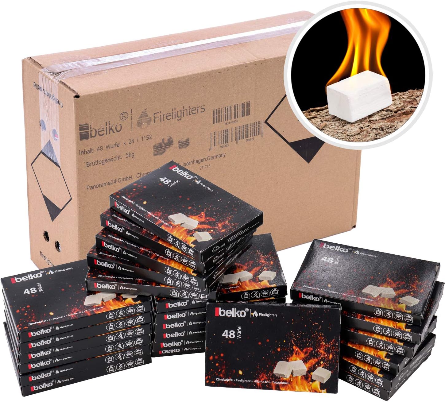 FLAMMBURO 576 Stück Anzündwürfel Paraffin (12 X  Produktbild-Vorschau 3