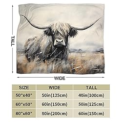 Highland Cow Blanket Farm Cow Throw Blanket