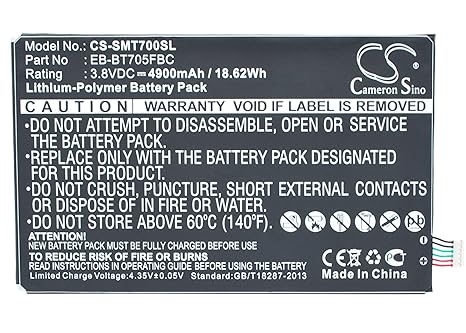 CameronSion 4900mAh Akku für Samsung SM-T700 SM-T705 SM-T705C SM-T705Y SM-T707 SM-T707A SM-T707V SM-T705M Klimt SM-T705D SC-0