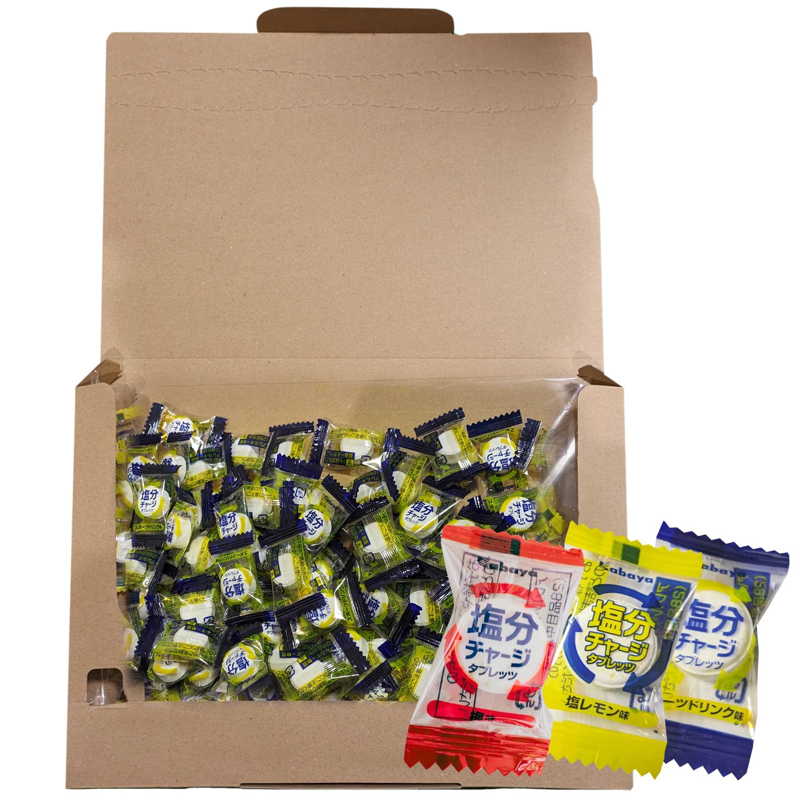 カバヤ 塩分チャージ 塩分チャージタブレッツ スポーツドリンク味 塩レモン味 梅 3種アソート 100粒 業務用 熱中症 熱中症対策 タブレット 個包装商品画像