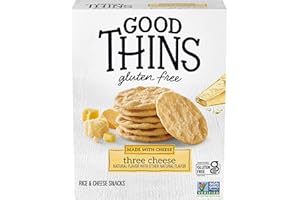 GOOD THINS Three Cheese Rice & Cheese Snacks Gluten Free Crackers, Snack Crackers, 3.5 oz