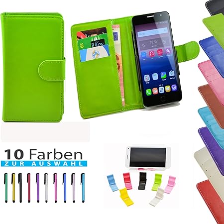 5 in 1 set ikracase Slide Hülle für Timmy M12 Tasche Case Cover Schutzhülle Smartphone Etui in Grün 5.5'