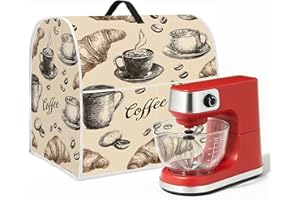 SEEWAN 4.5 qt and All 5 qt Kitchen stand mixer Dust Cover, Kitchen Appliance Protective Covers with Top Handle and Pocket, Afternoon tea