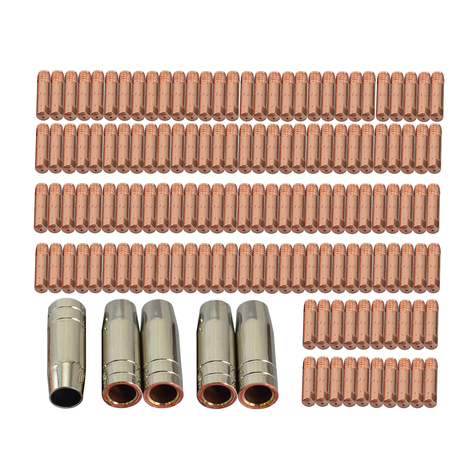 RIVERWELD MIG MAG Contact Tips M6 0.8mm 140.0059 Conical Gas Nozzle 145.0075 Copper Shroud Assort Size kit for 15AK MB15 Co2 Welding Torch 145pcs