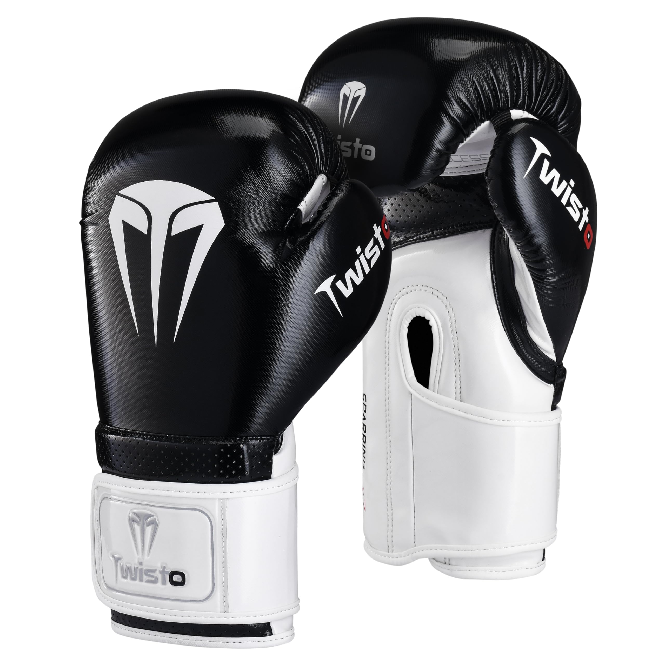Twisto Boxing Gloves Sparring X7 (14 oz, Black/White)