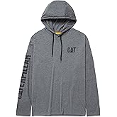 CAT mens Upf Hooded Banner Long Sleeve Shirts With Upf 50 Protection, Moisture Control and Cat Logo on Sleeve