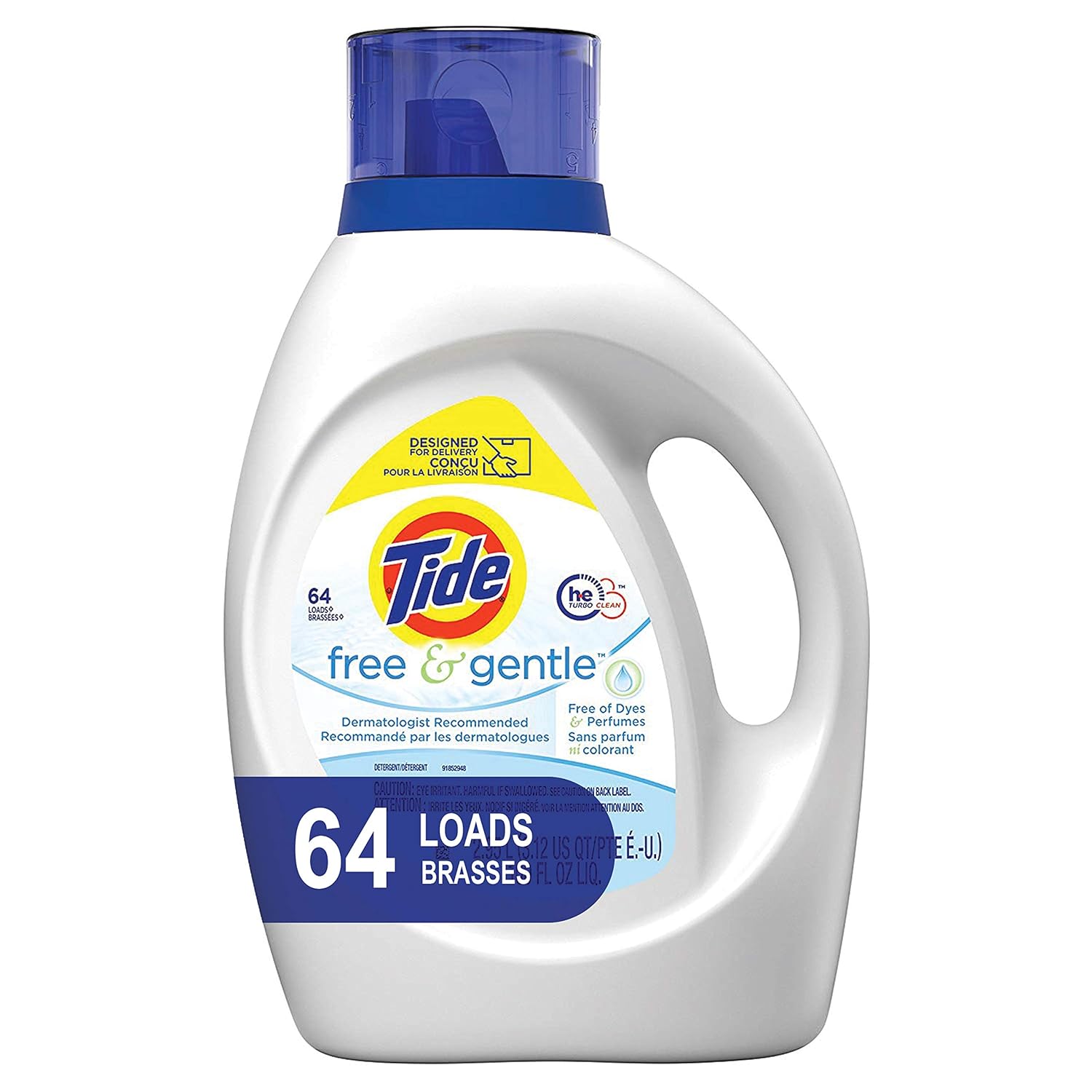 Amazon Com Tide Free And Gentle Liquid Laundry Detergent 100 Oz Unscented And Hypoallergenic For Sensitive Skin 64 Loads Prime Pantry
