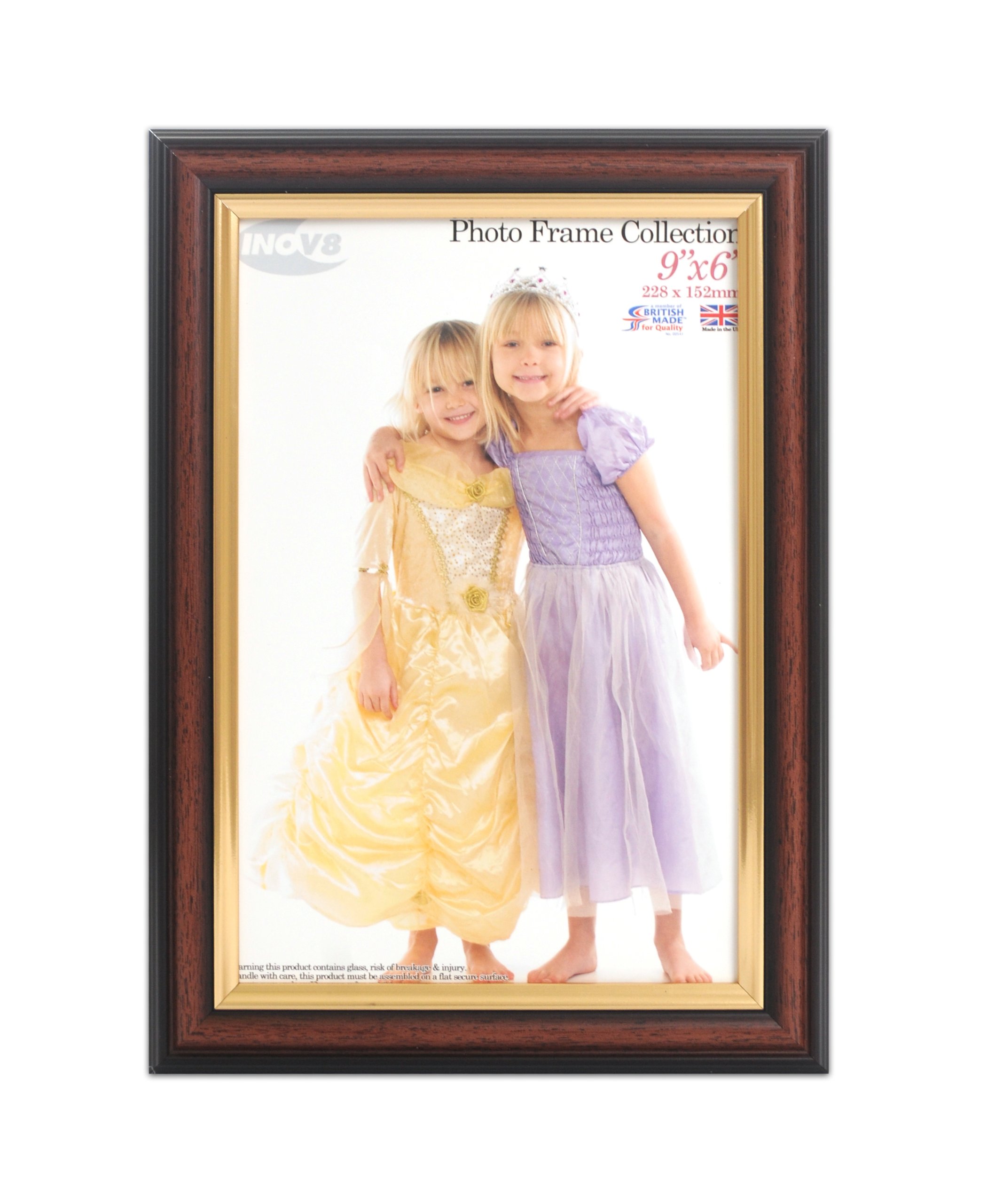 Inov8 British Made Traditional Picture/Photo Frame, 9x6-inch, Mahogany — image 1