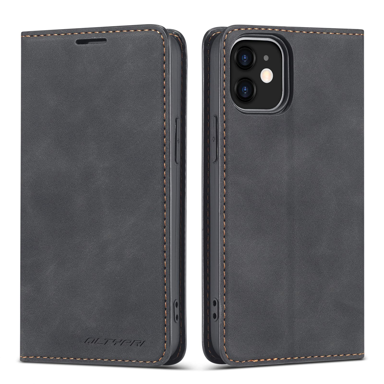 QLTYPRI Case for iPhone 11, Premium PU Leather Cover TPU Bumper with Card Holder Kickstand Hidden Magnetic Adsorption Shockproof Flip Wallet Case for iPhone 11 (6.1 inch) - Black