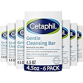CETAPHIL Gentle Cleansing Bar, 4.5 oz Bar (Pack of 6), Nourishing Cleansing Bar For Dry, Sensitive Skin, Non-Comedogenic, (Pa