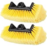 Tanlade 2 Pcs Car Wash Brush Head with Soft Detailing Bristle Flow Through Car Cleaning Brush Exterior Wash Equipment for Auto Truck RV Boat Camper(10 Inch,Yellow)