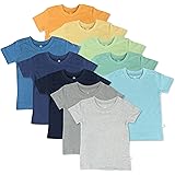 HonestBaby Multipack Short Sleeve T-Shirt Tee 100% Organic Cotton Infant Baby, Toddler, Little Kids Boys, Girls, Unisex