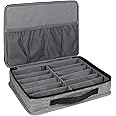 Bukere Sunglasses Organizer Case, Adjustable Slots for Multiple Pairs, Travel Eyeglasses Storage Box, Glasses Holder