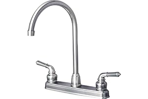 Laguna Brass 1201SS RV/Motorhome Two Handle Non-Metallic High Arc Swivel Kitchen Faucet